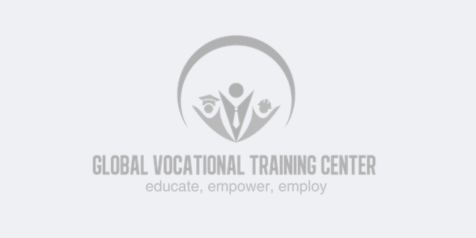 Grayscale of Global Vocational Training Center logo